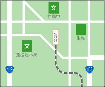 猿投駅地域の概略図