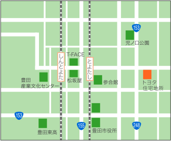 豊田市駅地域の概略図